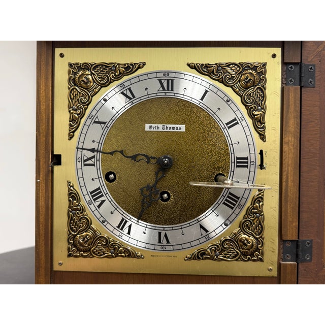 Seth Thomas Legacy Westminster Chime Mantel Clock For Sale In San Francisco - Image 6 of 12