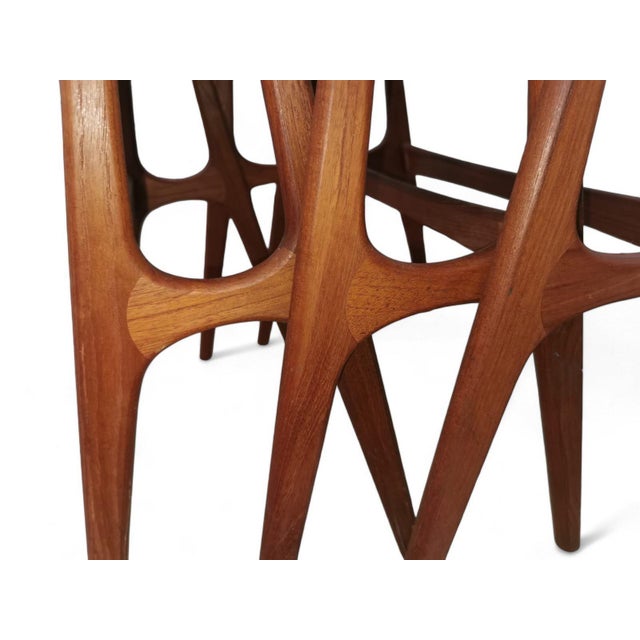 Wood Nesting Table in Teak by Johannes Andersen for CFC Silkeborg, Denmark, 1960s, Set of 3 For Sale - Image 7 of 16