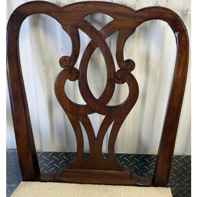 Vintage Set of 6 Chippendale Mahogany Dining Chairs - Attributed to Baker For Sale - Image 11 of 12