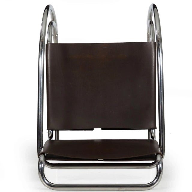 Brown Vintage 1970s Mies Van Der Rohe Mr20 Leather and Chrome Armchair For Sale - Image 8 of 12