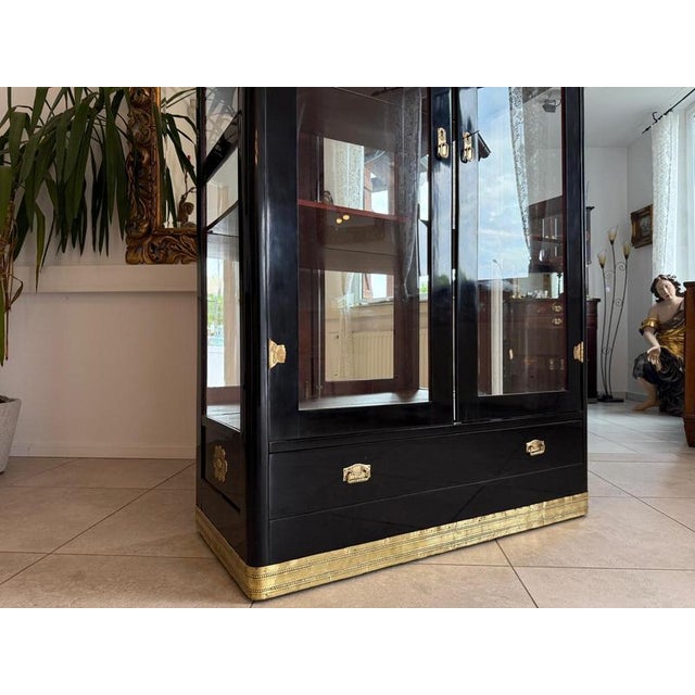 Art Nouveau Glass Display Cabinet, 1920s For Sale - Image 11 of 15