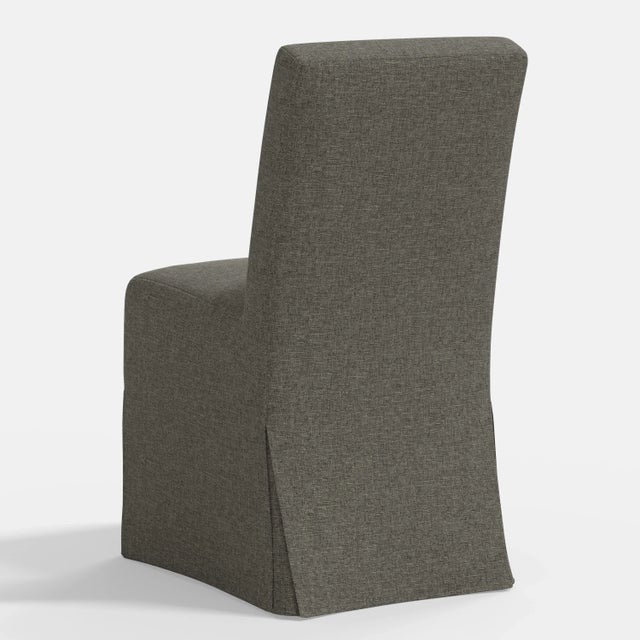 Stoffer Home x Cloth & Company Lindy Slipcover Dining Chair in Texture Linen Charcoal For Sale In Chicago - Image 6 of 6