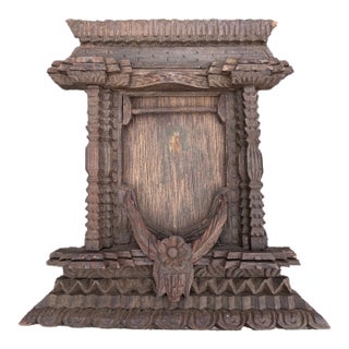 Carved Tibetan Nepal Ankhi Jhyal Wood Frame For Sale