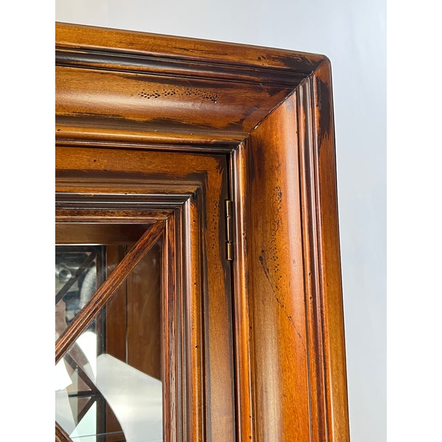 Late 20th Century Hickory White Lighted Glass Curio or Display Cabinet For Sale - Image 10 of 12