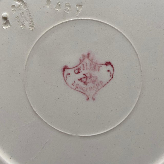 1920s Vintage Art Nouveau Plates from Longchamp, 1920s, Set of 2 For Sale - Image 5 of 13