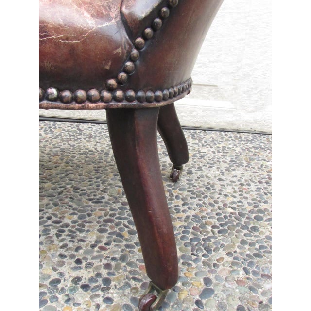 Antique English Leather Child’s Chair For Sale - Image 10 of 17