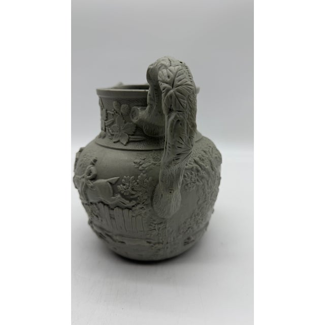A Very Fine Antique English Victorian Grey Salt Glazed Stoneware Jug, by Mintons, Circa 1850's For Sale - Image 12 of 15