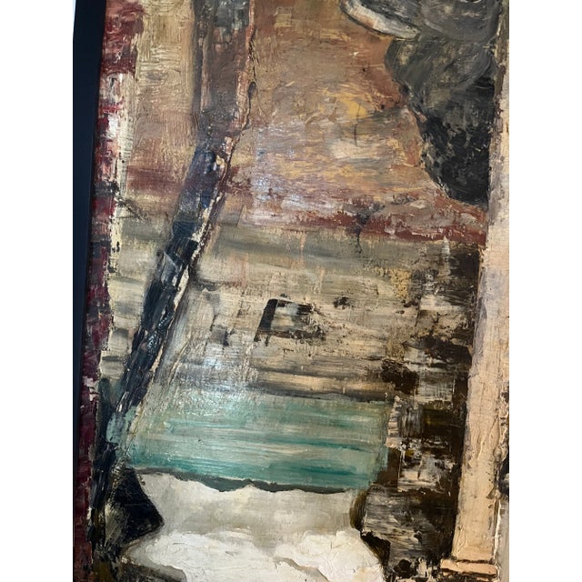 Red Mid Century Uta Vin Bern Impressionist Oil on Board Painting For Sale - Image 8 of 10