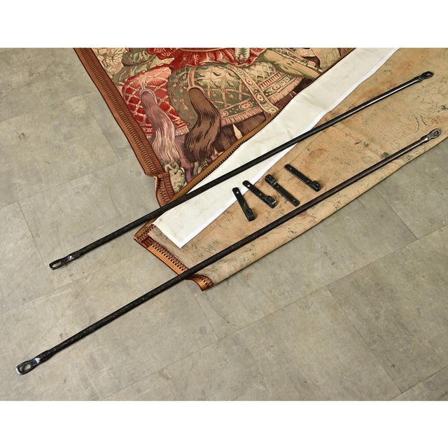 French French 20th Century Tapestry Cartoon with Iron Hanger For Sale - Image 3 of 12