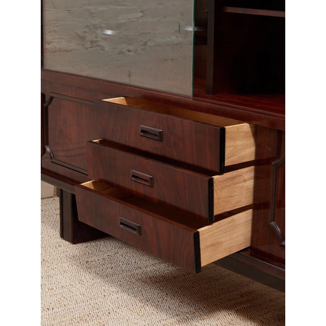 Coffee Vintage Rosewood Display Cabinet For Sale - Image 8 of 12