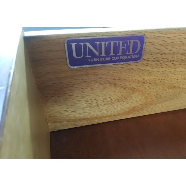 Elegant Restored Original Mid Century Modern Tall Dresser Highboy United Furnituire For Sale - Image 12 of 12