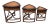 Set of Three Vintage Bamboo Coastal Rattan Leather Ostrich Nesting Tables Lh2 For Sale