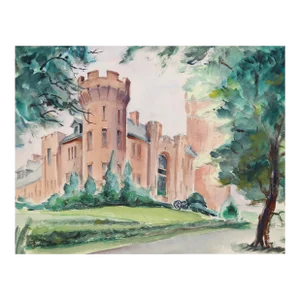 1940s "Flushing Armory P6.6" Watercolor Painting by Eve Nethercott