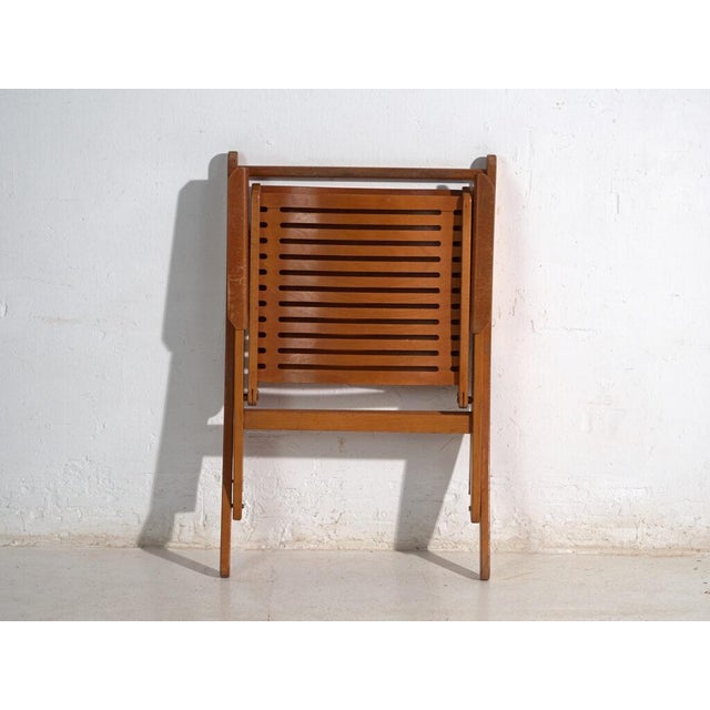 Vintage Folding Rocking Chair in Beech, Central Europe, 1960 For Sale - Image 9 of 10