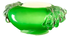 Vibrant Green Glass Decorative Lamp in Organic White Marble Base by Aina Kari