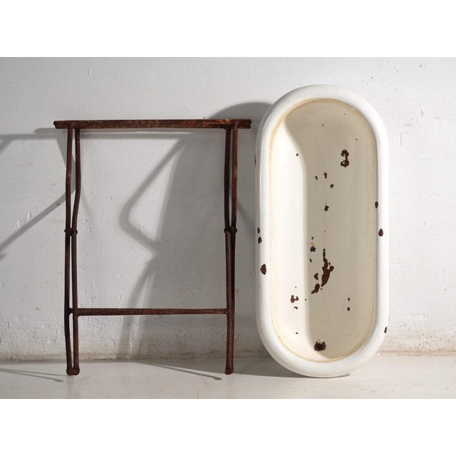 Bathtub in Enamelled Iron, Central Europe, 1950 For Sale - Image 11 of 13