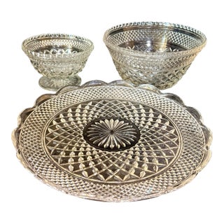 Mid 20th Century Wexford Glass Serving Set - 3 pcs For Sale