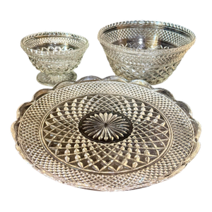 Mid 20th Century Wexford Glass Serving Set - 3 pcs