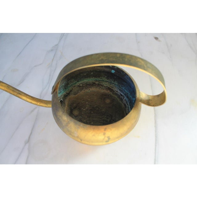 Farmhouse Vintage Brass Watering Can For Sale - Image 3 of 5