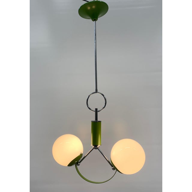 1970s Green Pendant attributed to Stilnovo, Italy, 1970s For Sale - Image 5 of 6