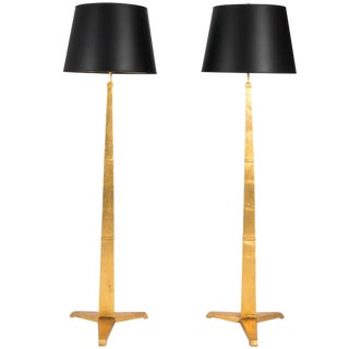 Gilded Iron Floor Lamps, Circa 1980 For Sale