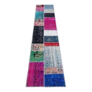 Mid 20th Century Handknotted Bohemian Floor Runner For Sale