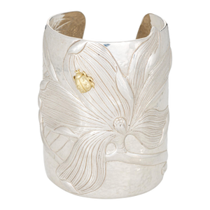 C2000 Tiffany & Co Magnolia Cuff Bracelet Sterling Silver 18k Gold 3" Wide