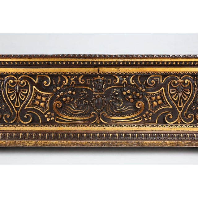 Venetian Carved and Polychroom Oak Chest For Sale - Image 5 of 18