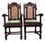 Pair of Antique Carved Mahogany Cane-Back Armchairs, C. 1890–1910 For Sale