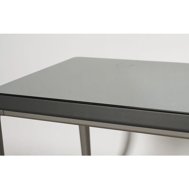 B&B Italia Late 20th Century B&b Italia Contemporary Metal & Glass Cocktail Table Signed, 16 X 32 1/4 X 15 1/2 In. For Sale - Image 4 of 10