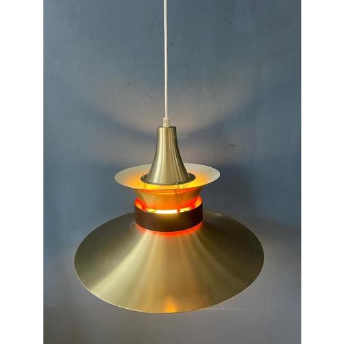 Large UFO Pendant Lamp with Orange Light For Sale - Image 3 of 13