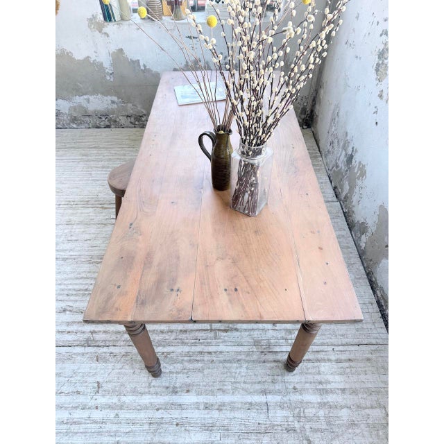 Cherrywood Farmhouse Bistro Table with Turned Legs, 1890s For Sale - Image 12 of 18