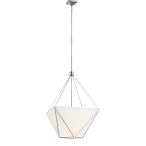 Julie Neill for Visual Comfort Signature Lorino Large Lantern in Polished Nickel with White Glass