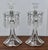 Vintage Art Nouveau Style Pair of Crystal Candlesticks W/Hanging Prisms For Sale - Image 10 of 12