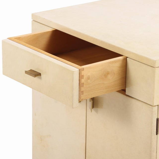 A Pair of Parchment-Clad Cabinets or Nightstands, C. 1960. For Sale In Philadelphia - Image 6 of 10
