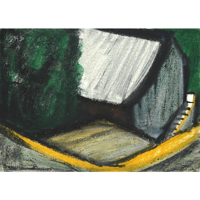 Composition - Original Mixed Media on Cardboard by Sun Jingyuan - 1970s 1970 For Sale