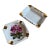 1970s Pair of Small Ceramic Catchalls With Gold and Floral Accents For Sale