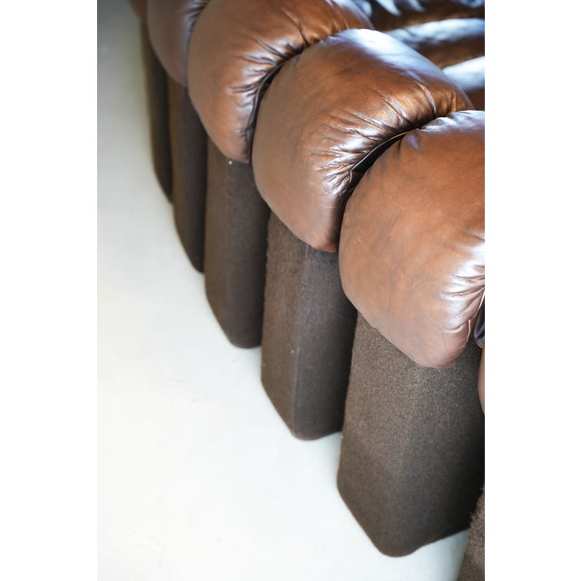 1960s DS600 Non-Stop Snake Sofa in Brown Leather by Ueli Berger for de Sede, 1970s, Set of 16 For Sale - Image 5 of 18