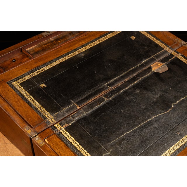 Antique English Walnut Folding Lap Desk For Sale - Image 9 of 11