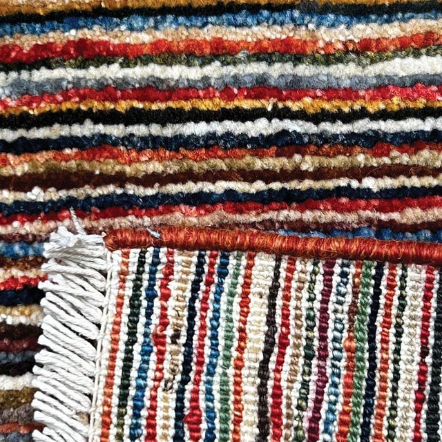 Afghani Line Gabbeh Rug in Wool, 1990s, in Flawless conditions. Designed 1980 to 1989