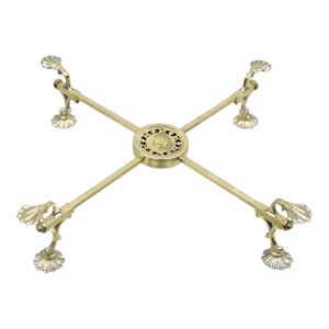 Vintage Lfs Ltd English Sheffield Brass Tone Metal Expandable Footed Trivet