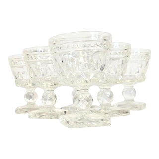 Glittering Vintage Cordial Goblets- Set of Six For Sale