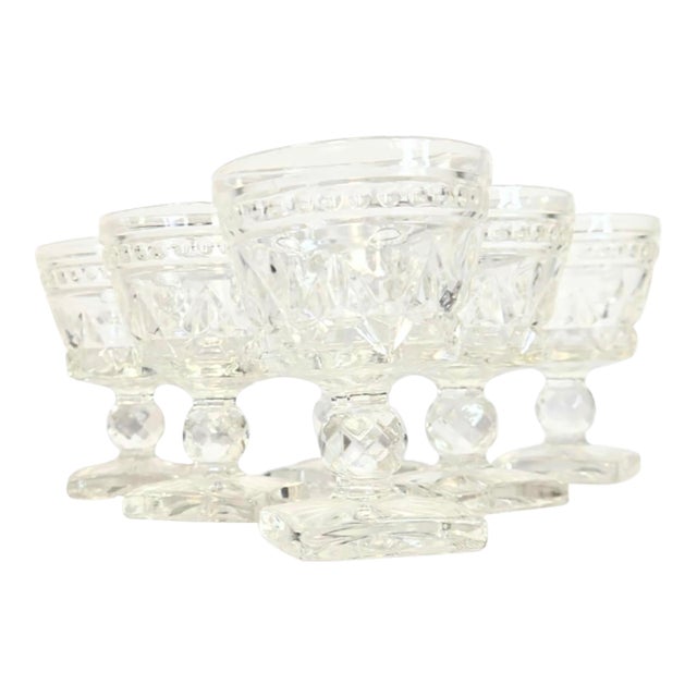 Glittering Vintage Cordial Goblets- Set of Six For Sale