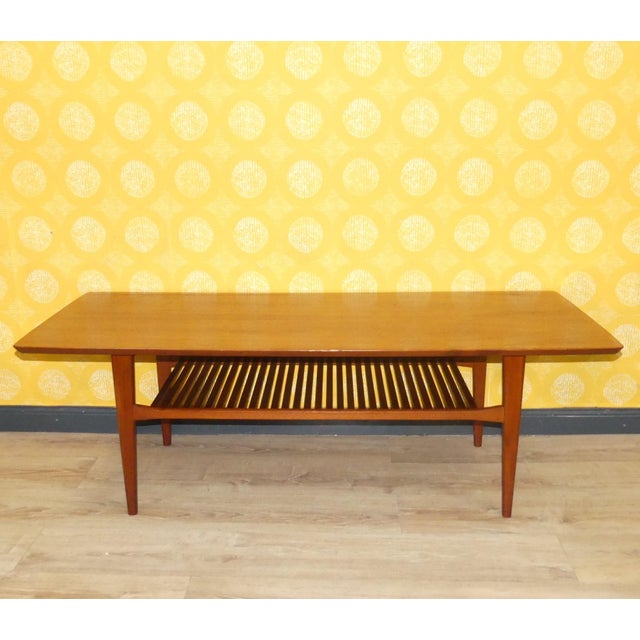 Vintage Teak Coffee Table with Shelf, 1960s For Sale - Image 14 of 14