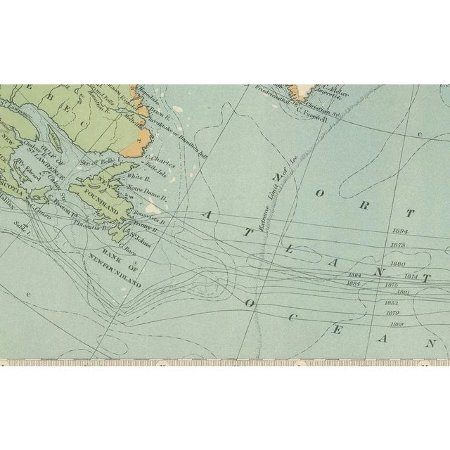 Title: Vintage North Polar Chart Featuring Arctic Exploration Routes, 1903 This vintage map titled "North Polar Chart"...