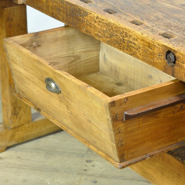 Oak Carpenters Workbench, 1920s For Sale - Image 4 of 17
