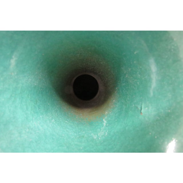 Mid Century Green Enameled Brass Tripod Vase Made in Israel Figural Motif 5002b For Sale - Image 11 of 14