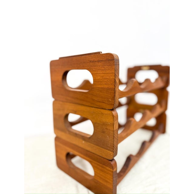 Vintage Selandia Designs Teak 12-Bottle Modular Wine Rack Danish Designs For Sale - Image 4 of 12