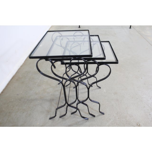 Set of 3 Wrought Iron Meadowcraft Dogwood Iron Outdoor Patio Nesting