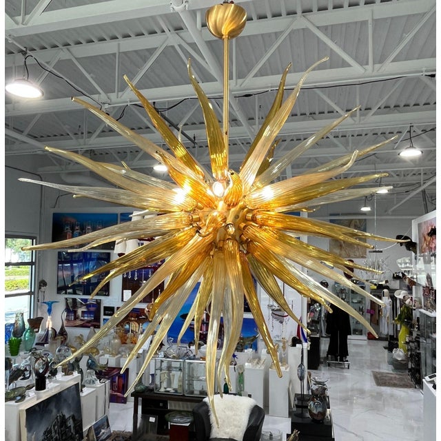Sol Murano Glass Chandelier by Cenedese For Sale - Image 4 of 7